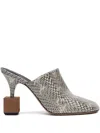 Jacquemus 'les Bisou' Multicolor Mules With Snakeskin Effect And High Heel