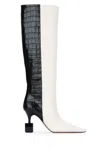 Jacquemus Kiss Block Heel Knee Boots In White