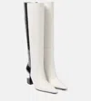Jacquemus Kiss Block Heel Knee Boots In White