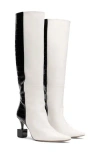 Jacquemus Kiss Block Heel Knee Boots In White