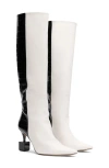 Jacquemus Kiss Block Heel Knee Boots In White