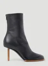 Jacquemus Black Asymmetrical Ankle Boots In Black