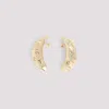 Jacquemus Banana Earrings With Rhinestones In Gold Yellow