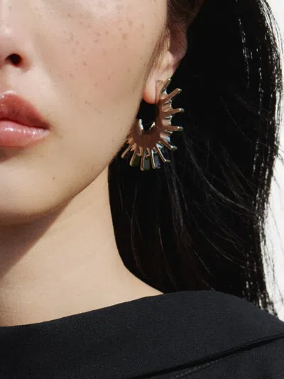 Jacquemus Les Boucles Hippocampe Spiked Earrings In Silver