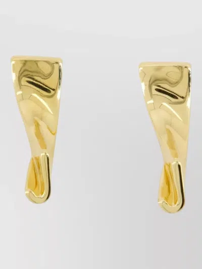 Jacquemus Les Boucles J Brass Metal Earrings In Yellow