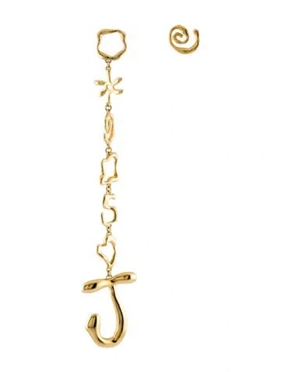 Pre-owned Jacquemus Les Boucles J Ouro Asymmetric Earrings In Multi