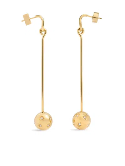 Jacquemus Les Boucles Nodo With Crystals Earrings In Gold
