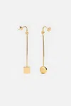 Jacquemus The Nodo Square-circle Drop Earrings In Gold