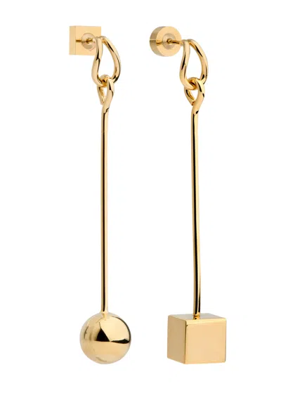 JACQUEMUS JACQUEMUS LES BOUCLES NODO MISMATCHED DROP EARRINGS