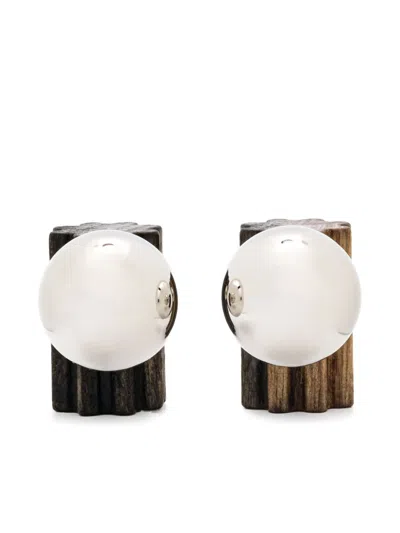 Jacquemus Les Boucles Perlina Earrings In Silver