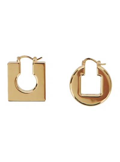 Jacquemus Les Boucles Rond Carre In Gold
