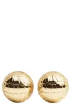 Jacquemus Salon Loop Crocodile Gold Round Earrings
