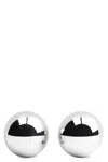 Jacquemus Salon Silver-colored Earrings With Snap Closure And Shiny Finish In Copper Woman