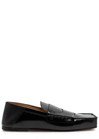 Jacquemus Les Carre Patent Leather Loafers In Black