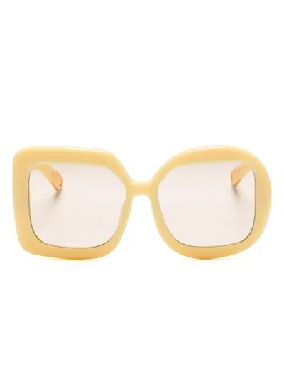 Jacquemus Les Carré Rond Sunglasses In Yellow