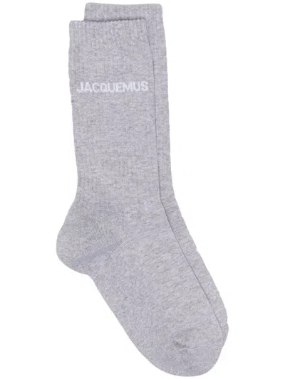 Jacquemus Les Chaussettes  Logo Socks In Grey