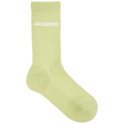 Jacquemus Les Chaussettes Logo Cotton-blend Socks In Yellow