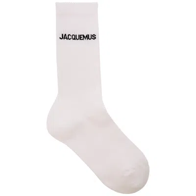 Jacquemus Les Chaussettes Logo Cotton-blend Socks In White