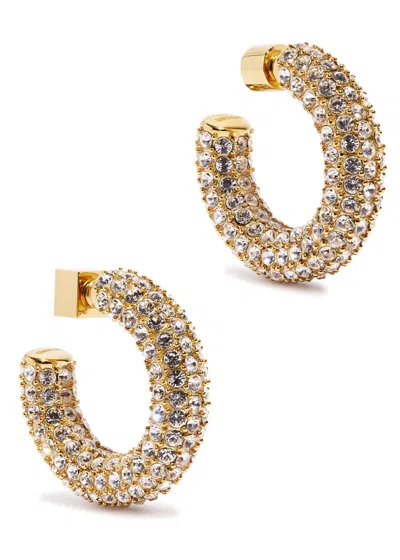 Jacquemus Les Creoles Crystal-embellished Hoop Earrings In Gold