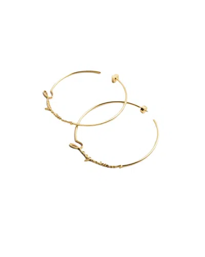 Jacquemus Logo Hoop Earrings In Yellow