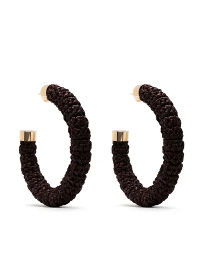 Jacquemus Brown Les Créoles Raphia Hoop Earrings