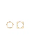 Jacquemus Les Creoles Rond Carré Hoop Earrings In Yellow