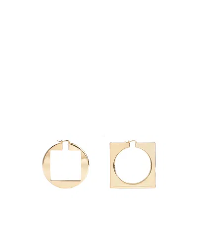 Jacquemus Les Creoles Rond Carré Hoop Earrings In Yellow