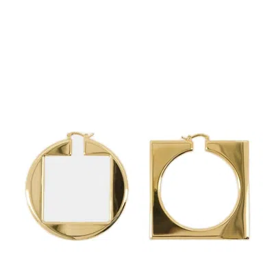 Jacquemus Les Creoles Rond Carré Hoop Earrings In Oro