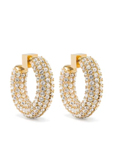Jacquemus Rhinestone-embellished Chunky Hoops In Gold