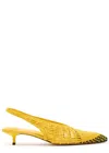 Jacquemus Cubisto Banane Pointed Toe Slingback Pump In Yellow