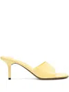 Jacquemus Cubisto Italian Kitten Heel Mules In Yellow