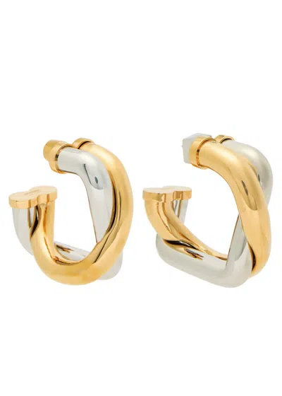 Jacquemus Les Doppio Two-tone Hoop Earrings In Gold
