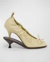 Jacquemus Les Doubles Ballerines In Pale Yellowdark Brown