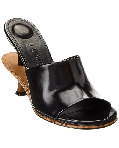 Jacquemus Les Doubles Mules Heeled Mules In Black