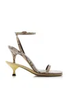 Jacquemus Les Doubles Ankle-strap Embossed Sandals In Animal