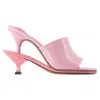 Jacquemus 100mm Les Doubles Leather Mules In Pink