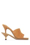Jacquemus Women's Calf Leather Mules Sandals In Camel