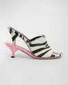 Jacquemus Les Doubles Mules In Black And White Zebra