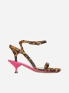 JACQUEMUS LES DOUBLES PONYSKIN AND LEATHER SANDALS