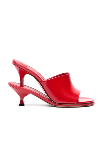 JACQUEMUS LES DOUBLES STACKED PATENT LEATHER MULES