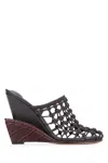 Jacquemus Les Doubles Tresses Croc-embossed Wedge Mules
