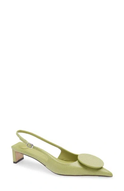 Jacquemus 40mm The Low Duelo Slingback Pumps In Green