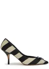 Jacquemus Les Escarpins Tourni 80 Striped Faux Raffia Pumps In Multi