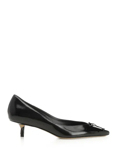 Jacquemus Bow-detail Kitten-heel Pumps In Animal Print
