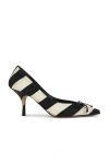 Jacquemus Les Escarpins Tourni 80 Striped Faux Raffia Pumps In Multi