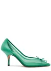 Jacquemus Les Escarpins Tourni Mesh And Leather Pumps In Green
