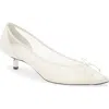 Jacquemus Tourni Bow-detailed Leather-trimmed Mesh Pumps In Neutral