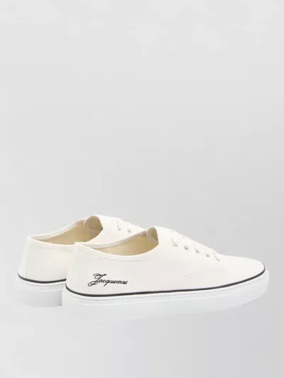 JACQUEMUS LES FEFE CANVAS LOW TOP SNEAKERS