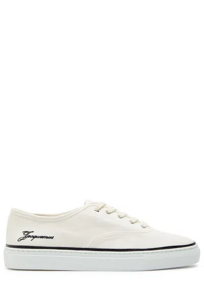 Jacquemus Les Fefe Logo-embroidered Canvas Sneakers In White