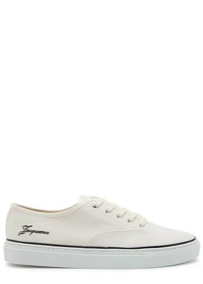 Jacquemus Les Fefe Logo-embroidered Canvas Sneakers In White